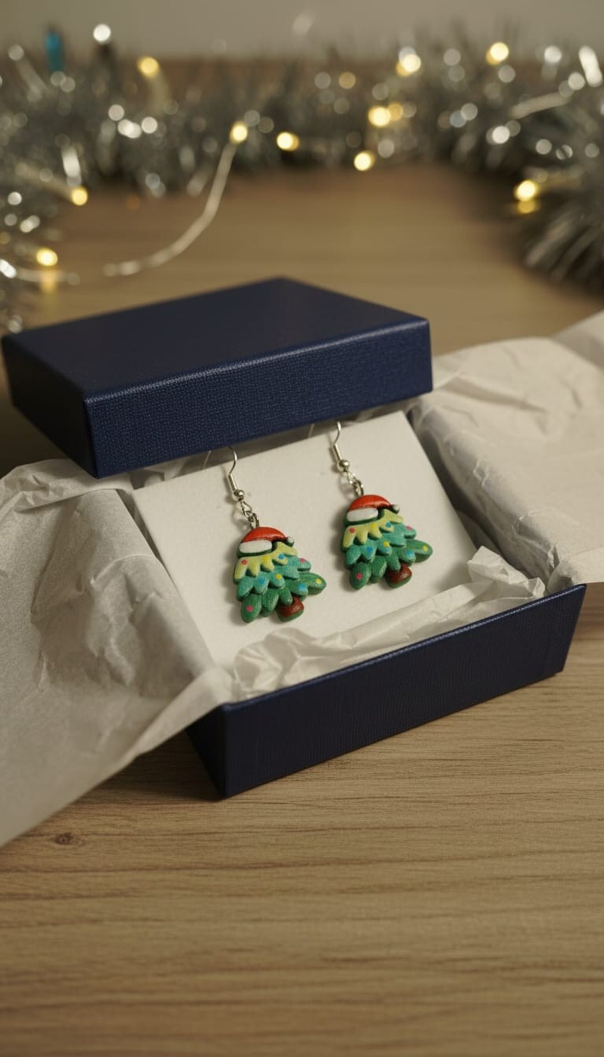 Pendientes árbol de Navidad con color cierre de gancho - 3