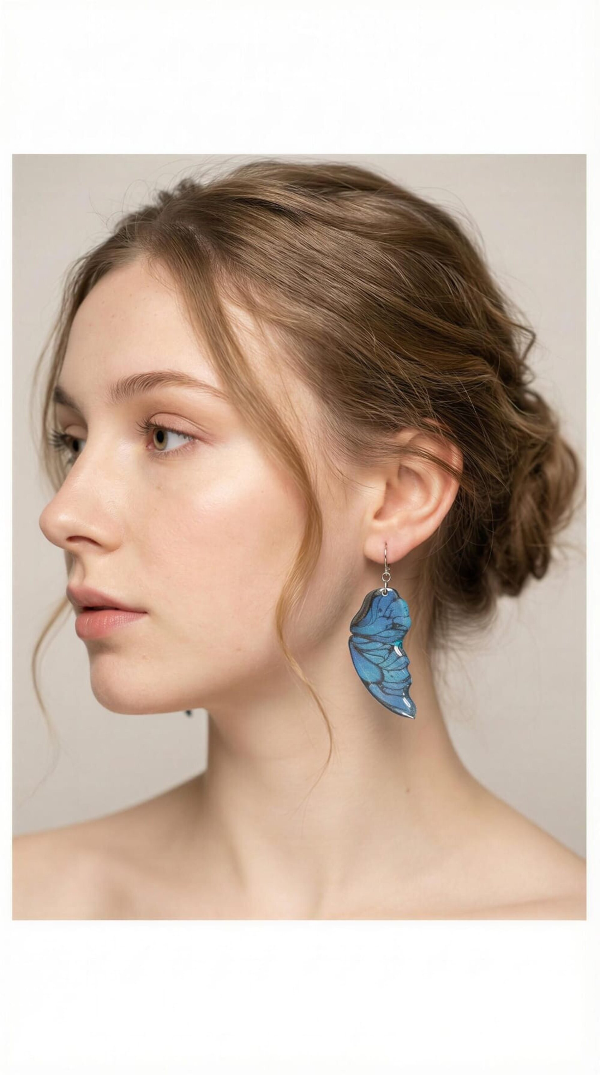 Pendientes Alas de Mariposa Azules - 3