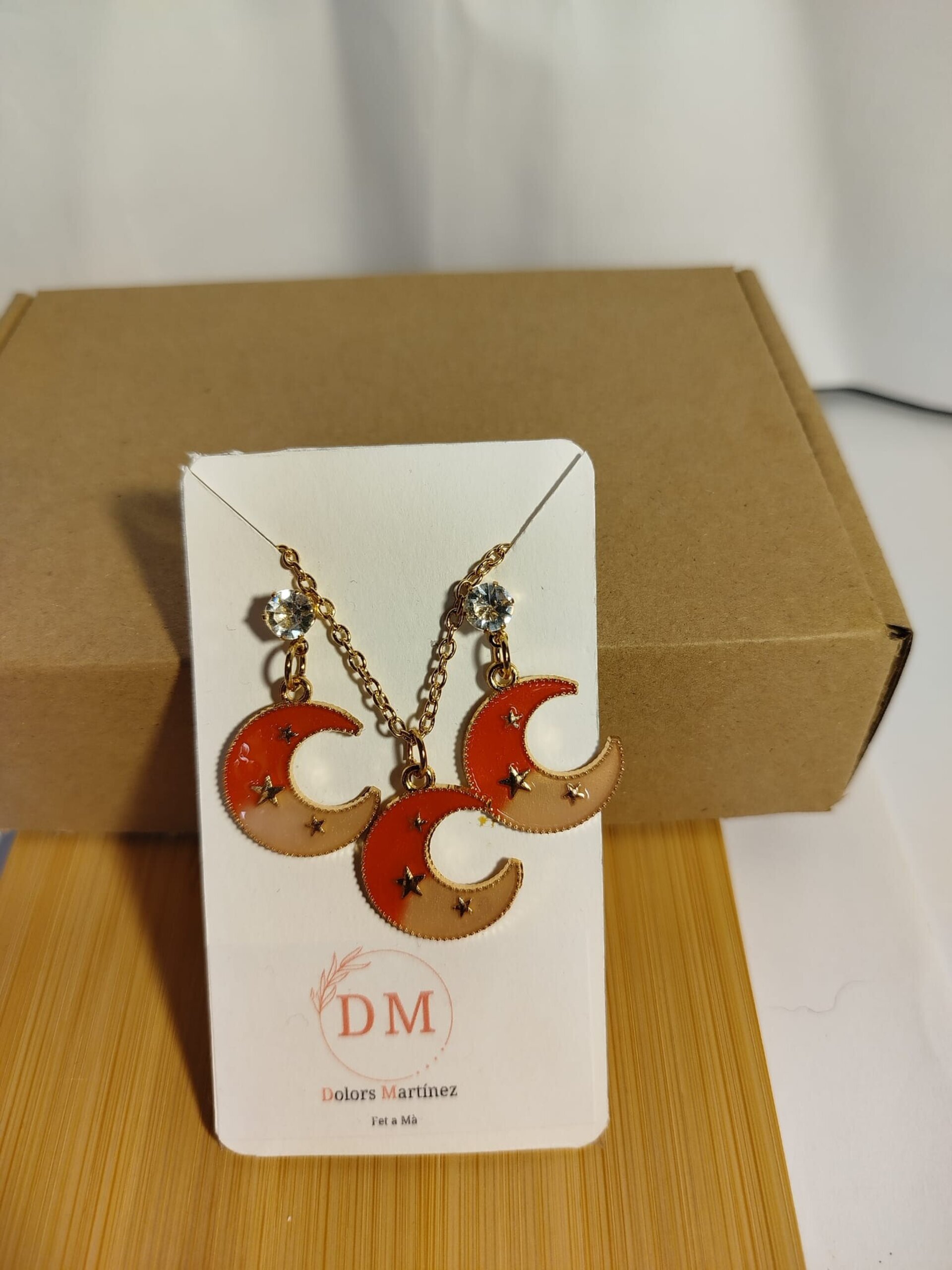 Conjunto pendientes y collar lunas - 5