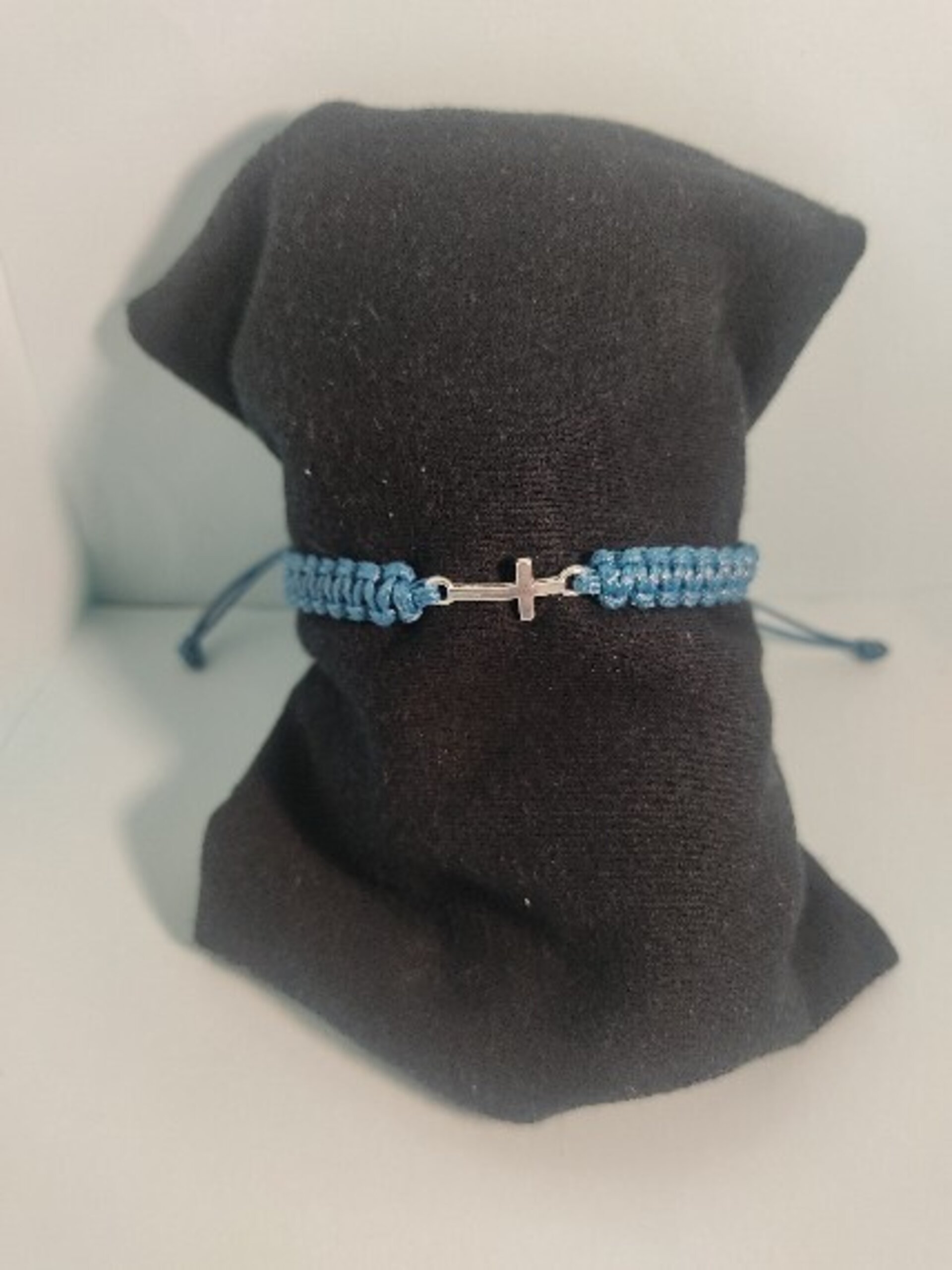 Pulsera  cruz plateado - 2