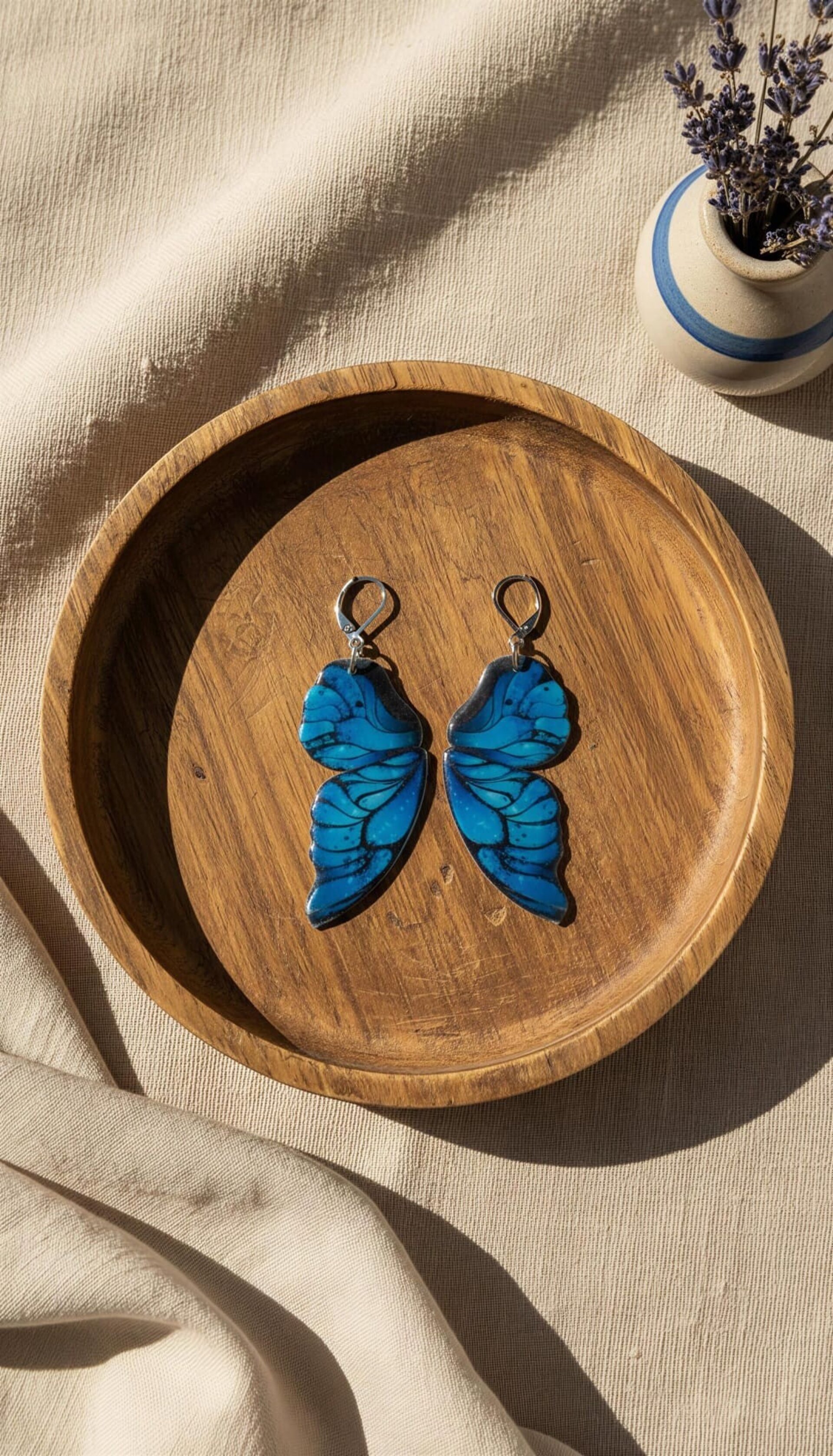 Pendientes Alas de Mariposa Azules - 2