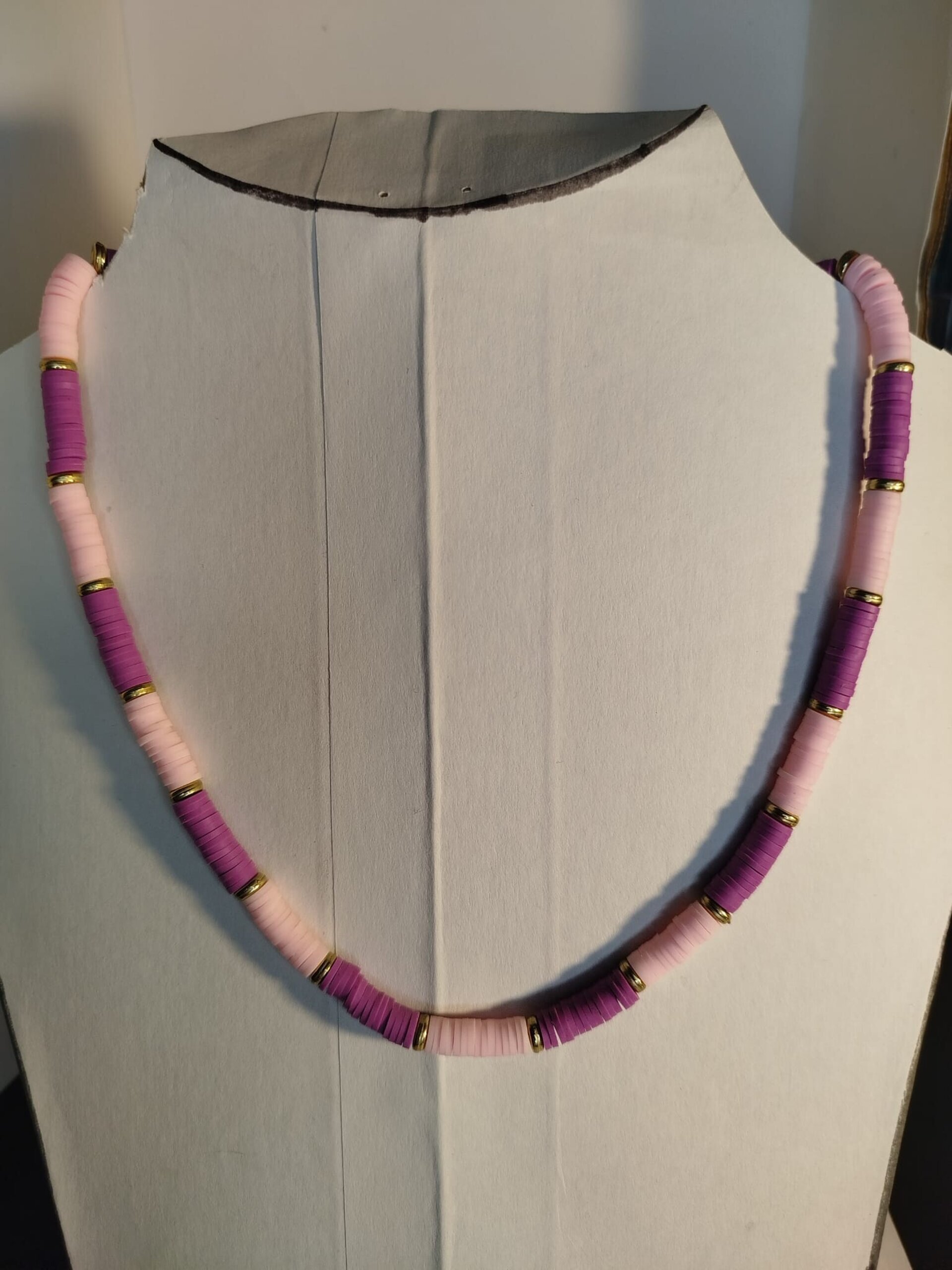 Collar piezas silicona rosa palo y lila - 2
