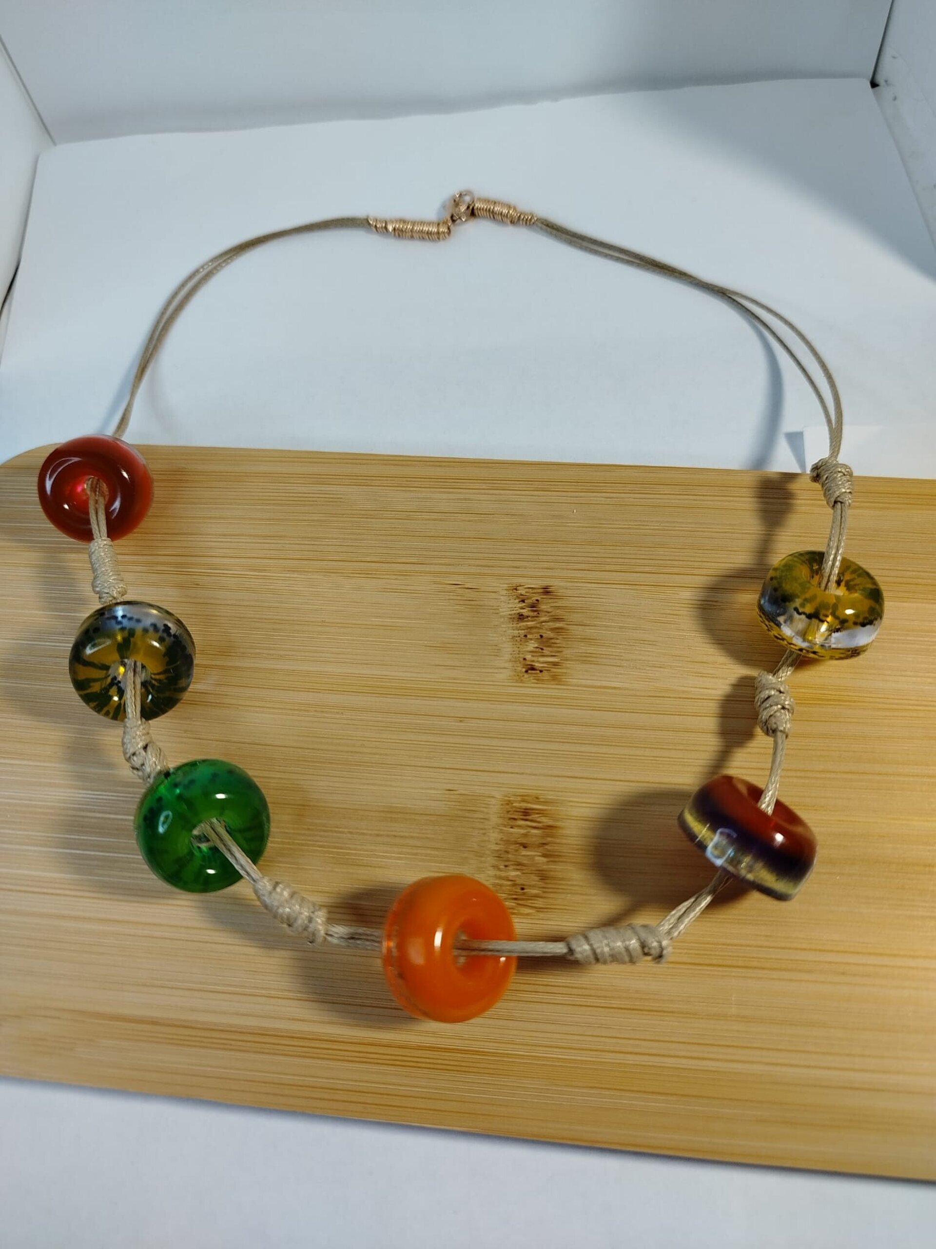 Conjunto de collar y pulsera multicolor - 1