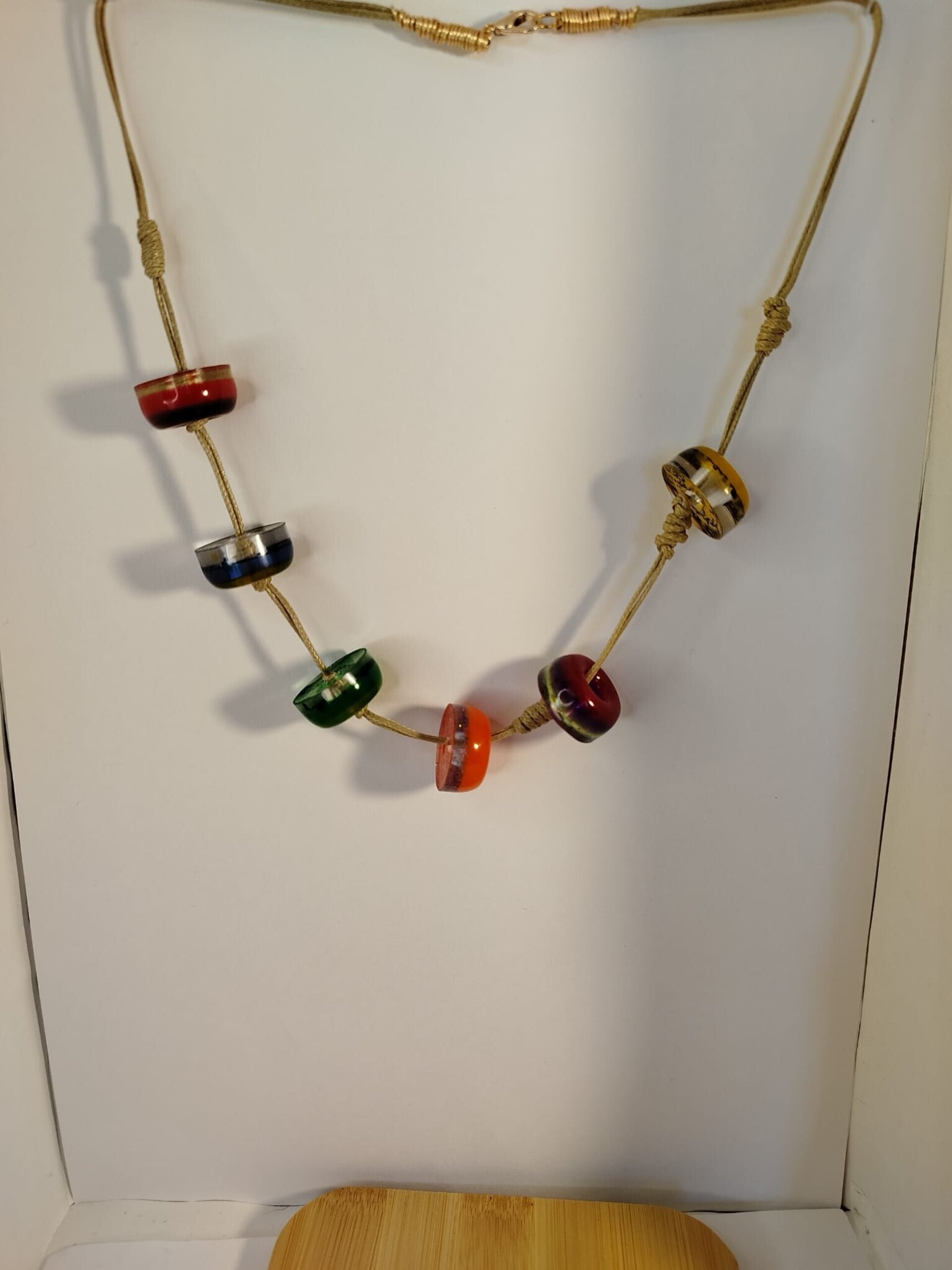 Conjunto de collar y pulsera multicolor - 3