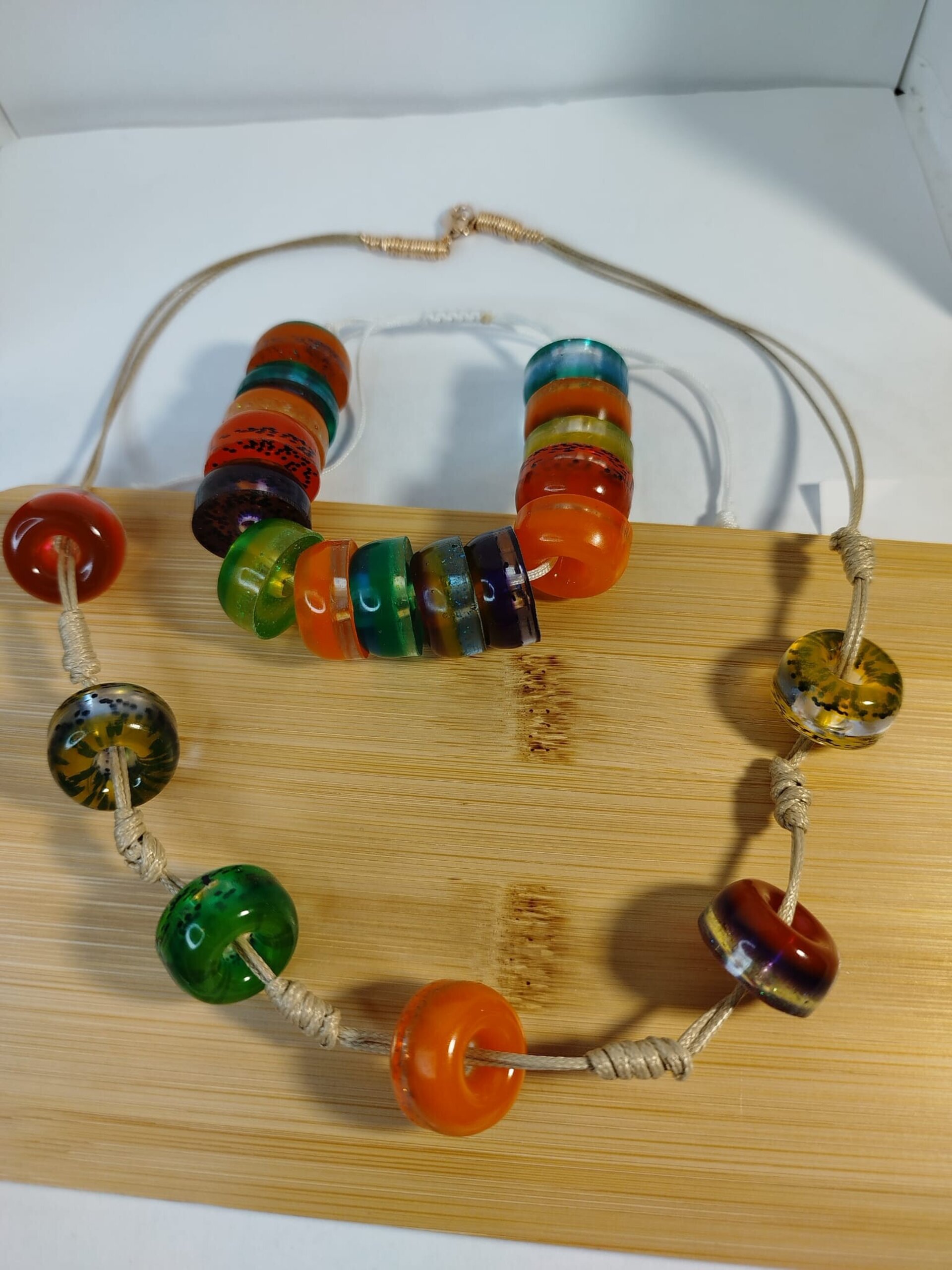 Conjunto de collar y pulsera multicolor - 5
