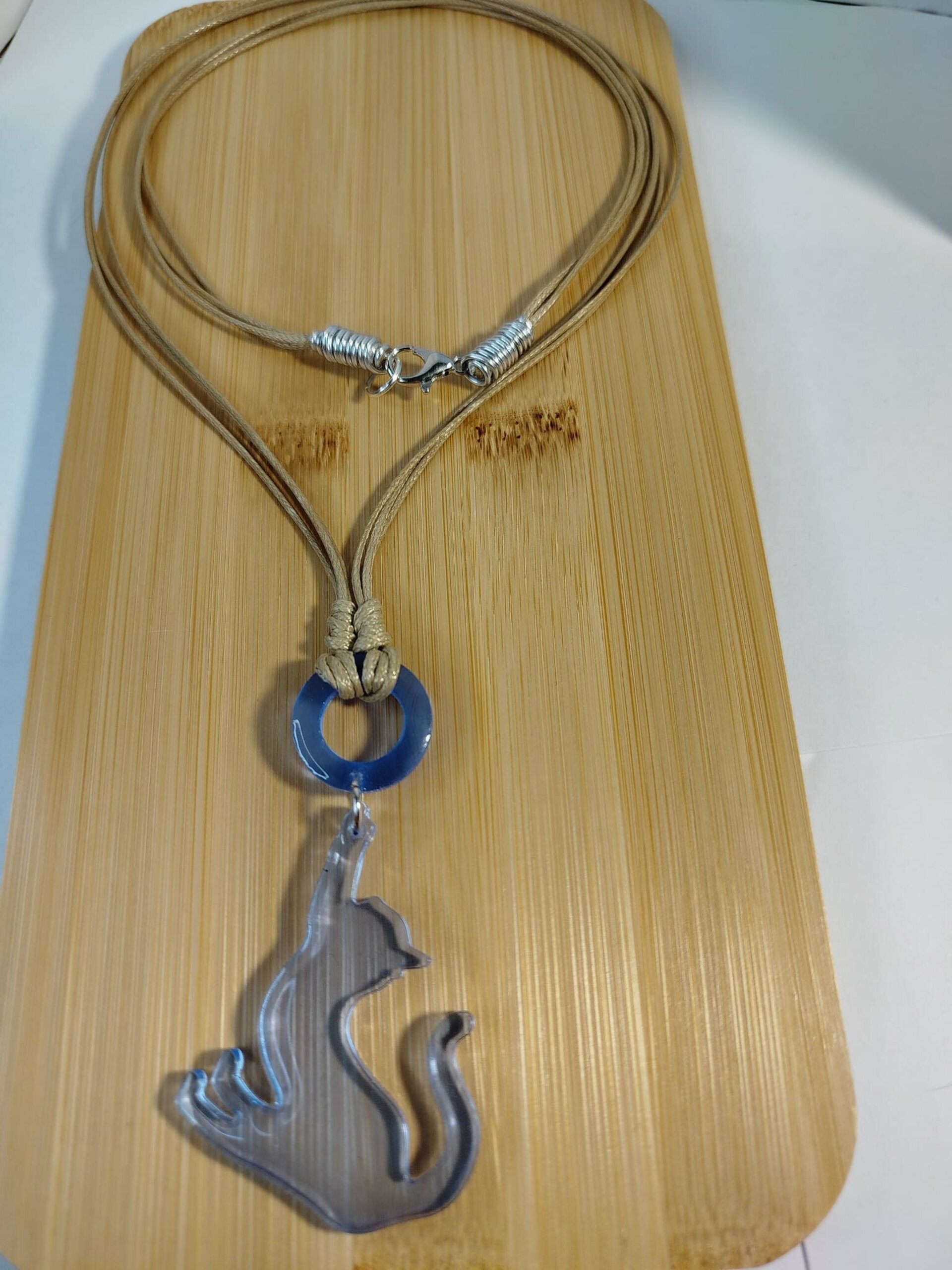 Collares con dije de gato resina y abalorio - 7