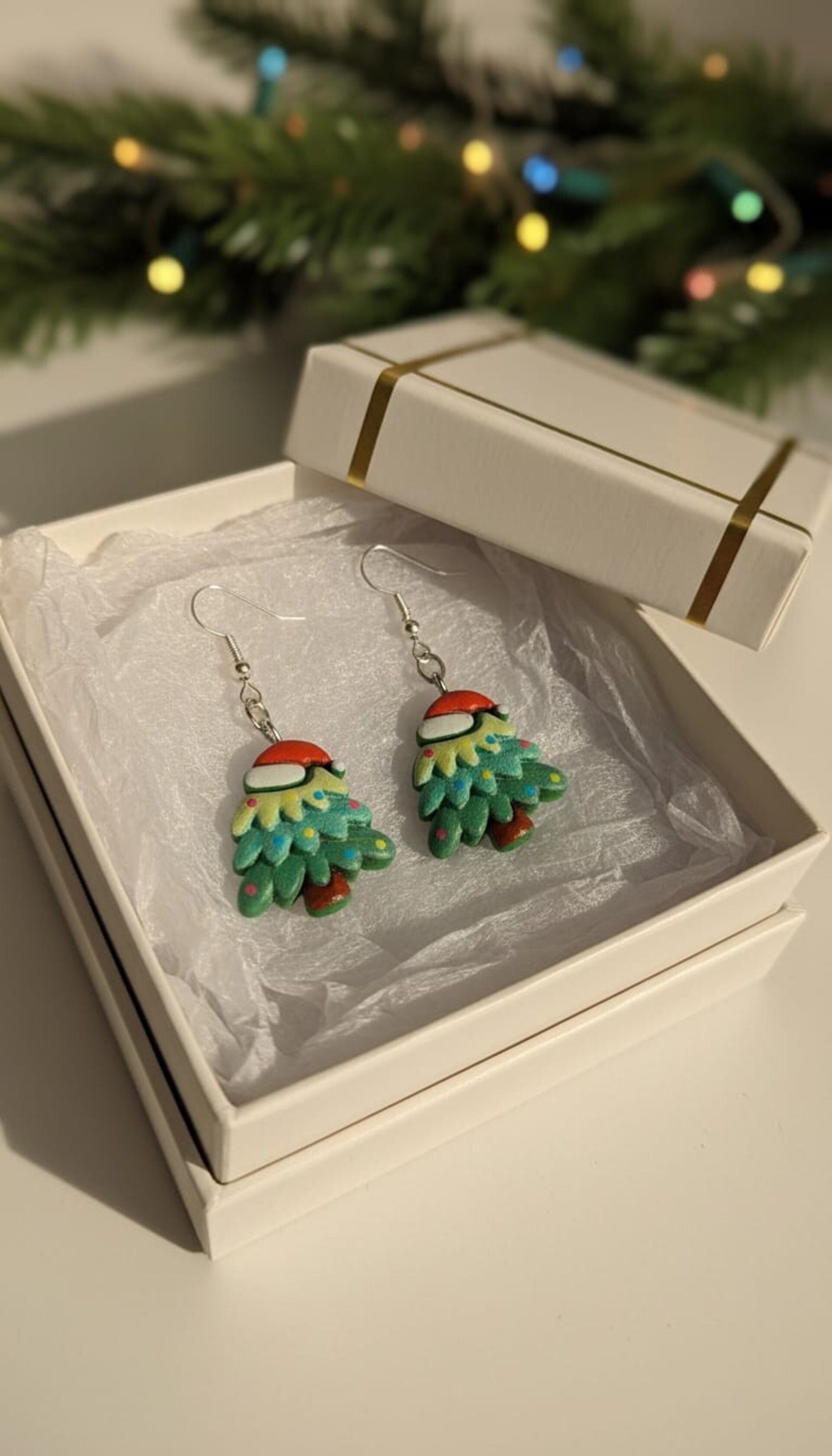 Pendientes árbol de Navidad con color cierre de gancho - 4